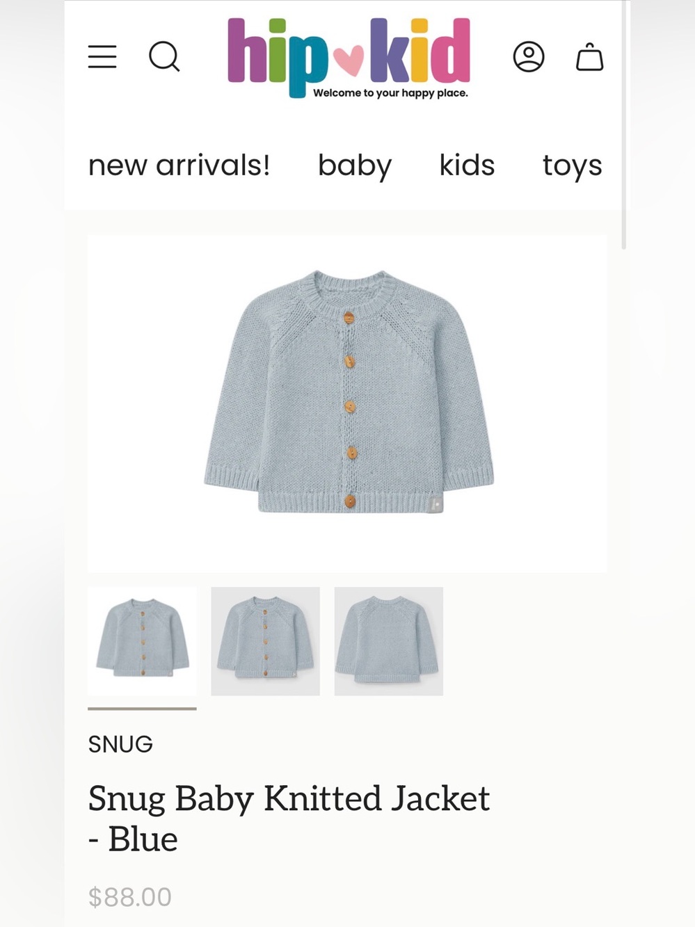 NWT Snug Baby Knitted Jacket 12M - Light Blue